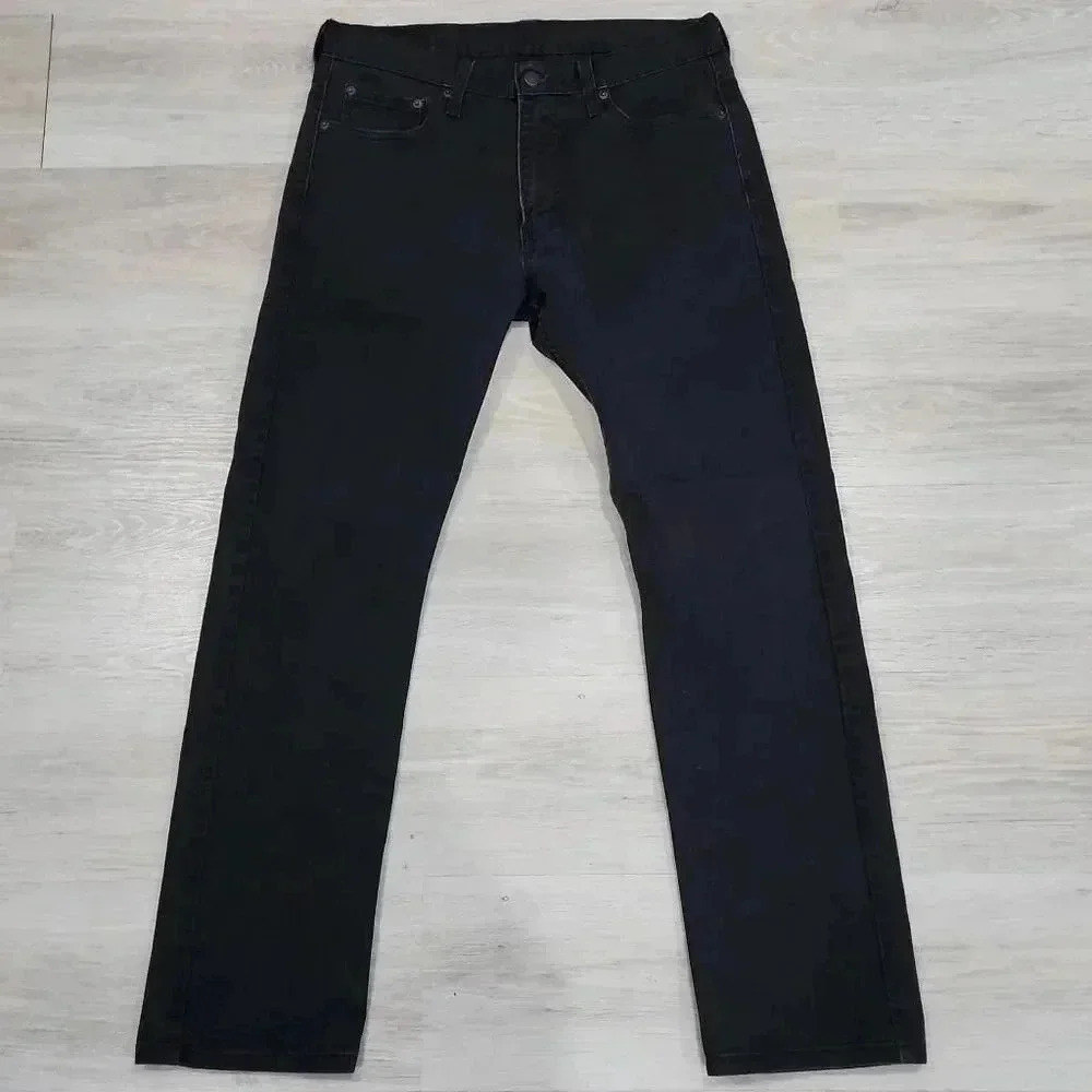 Levi's Men's Mid-Rise 513 Five Pocket Straight Leg Jeans Size Black W32 L32